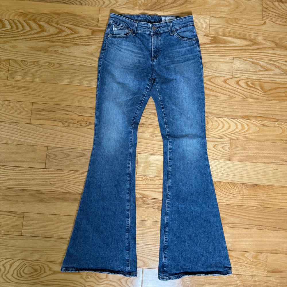 Adriano Goldschmeid AG Jeans Angeline Mid Rise Flare Sz 25 Medium Wash Stretch